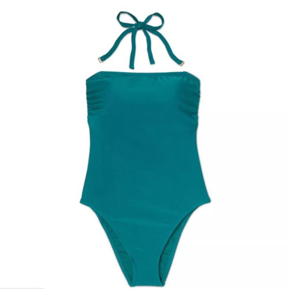 Shade & Shore™ Bandeau Tie Back One Piece M- Teal